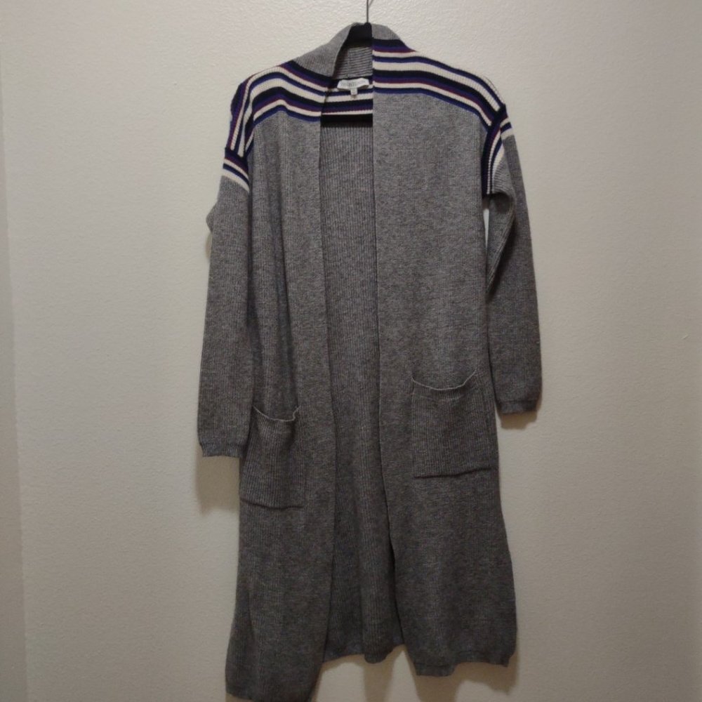 Heartloom Gray Long Duster Cardigan Sweater XS